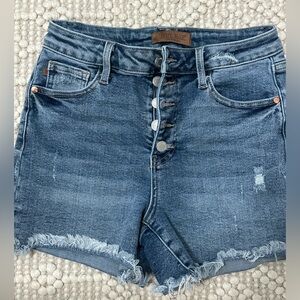 Judy Blue Distressed Blue Jean Shorts